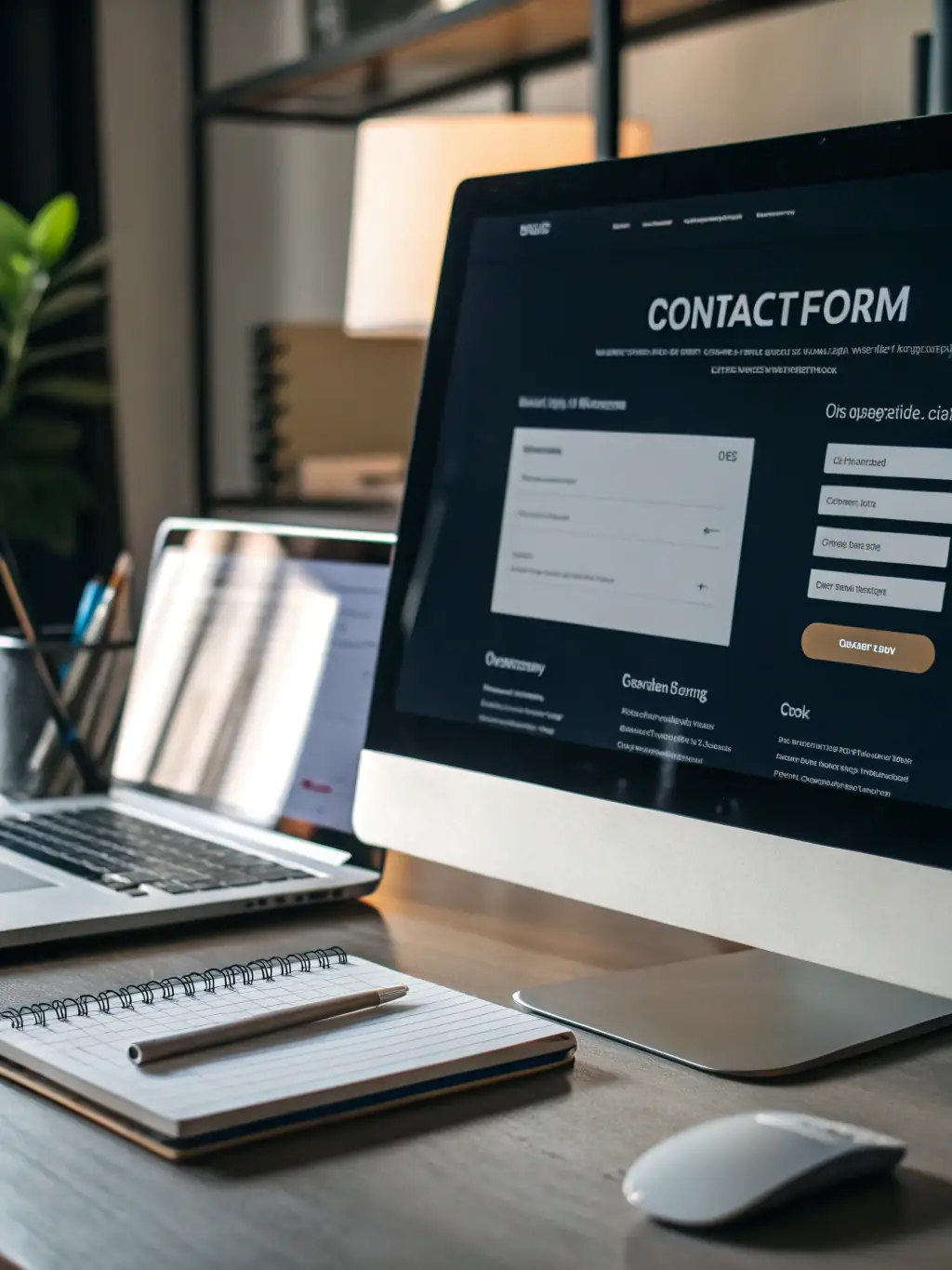 A screenshot of a contact form on a website with a prominent call-to-action button, designed for a landscaping company.