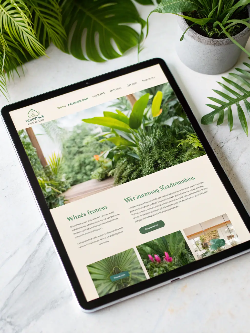 A lead capture form integrated into a landscaping website, designed to collect customer information and generate service inquiries.